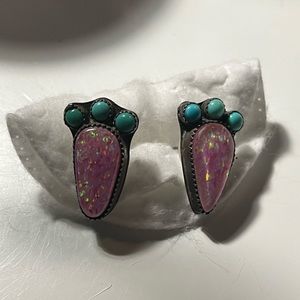 Real stone “Barbie Stud” earrings
